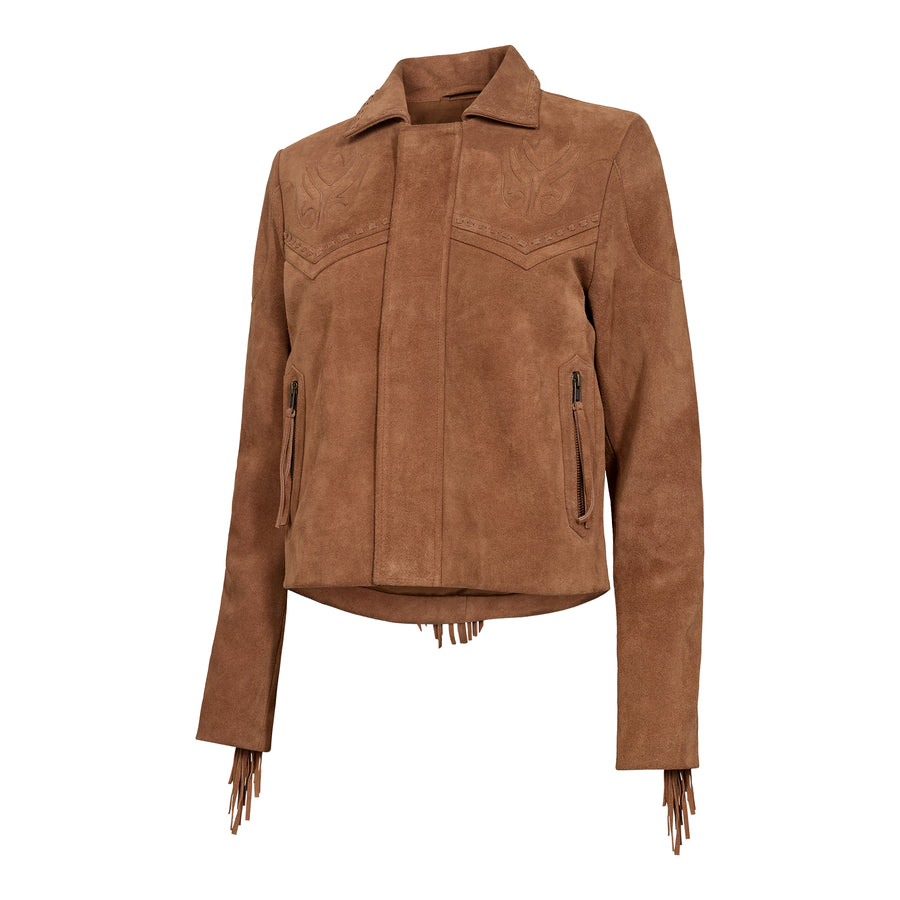 Day & Mood DayFregie Fringe Jacket Jacket Saddle